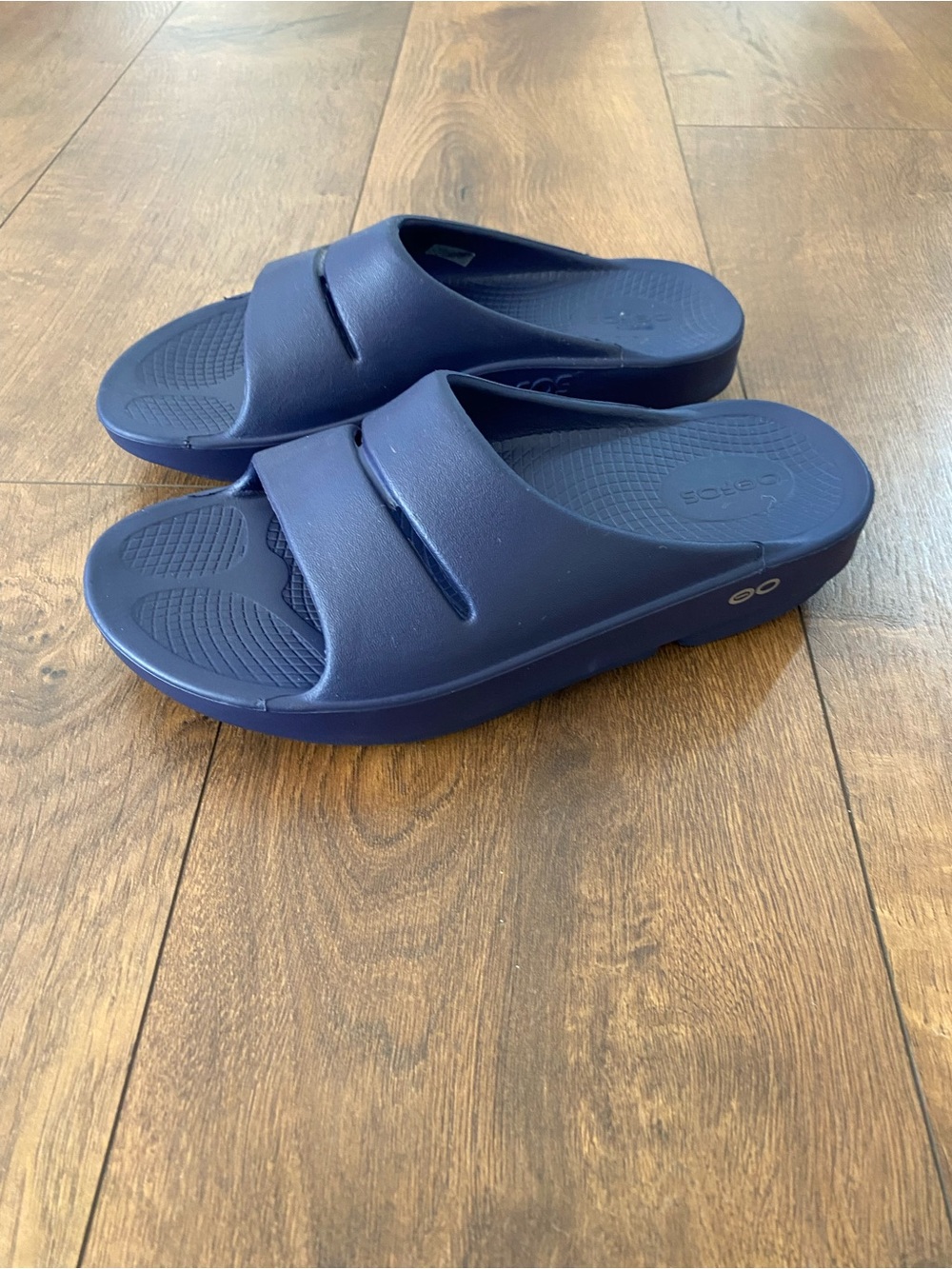 OOFOS OOahh Recovery Slides Navy Blue Men’s 5 Women’s 7 Sandals